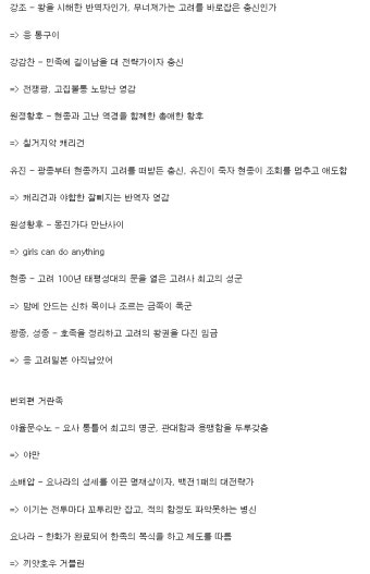 고려거란전쟁) 작가가 고려사를 참고하여 쓴 대본의 결과물 - DogDrip.Net 개드립