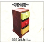 [한지공예] 한지마을 삼단서랍A(DIY) - 레드포인트