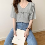 패션풀 론느 레터링 반팔 티셔츠(TIME SALE 10%)