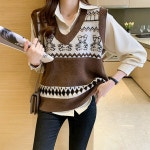 패션풀 오베어 브이넥 니트 베스트(TIME SALE 10%)