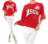 MSGM 티셔츠 MSGM 2641MDM164 레드 슬리브 티셔츠 - 원래, 명품은 필웨이(FEELWAY)