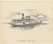 Florida Memory • Sketch of the Steamboat S.S. Royal Palm by Philip Ayer Sawyer, 1938 
