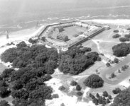 Florida Memory • Aerial view of Fort Clinch facing toward Cumberland Sound - Fernandina Beach, Florida 