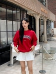 오늘도 플라이모델과 함께! [NEW! 할인] 리치-레터링 맨투맨