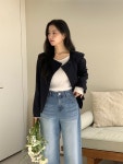 오늘도 플라이모델과 함께! (SALE)디넛-사선 스퀘어 자켓
