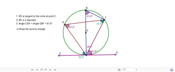 Form 4 Chapter 11 - Thm 10 - Proof of Angles in Alt. Seg. – GeoGebra Form 4 Chapter 11 - Thm 10 - Proof of Angles in Alt. Seg.