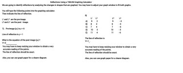 Reflections Using TI83/84 Graphing Calculator #7-8 – GeoGebra Reflections Using TI83/84 Graphing Calculator #7-8
