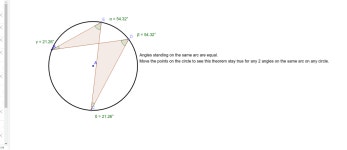Equal Angles on the Same Arc – GeoGebra Equal Angles on the Same Arc