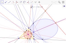 三角形の極線の極線の秘密 – GeoGebra 三角形の極線の極線の秘密