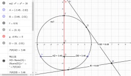 원 밖의 한 점에서 두 접점까지의 거리는 같다. – GeoGebra 원 밖의 한 점에서 두 접점까지의 거리는  같다.