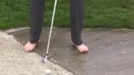 Watch: Jim Furyk goes barefoot for shot at Pebble Beach | Golf Channel Watch: Jim Furyk goes barefoot for shot at Pebble Beach