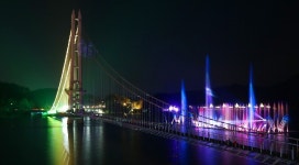 빛과 음악으로 물든 예당호