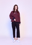 돈 애스크 마이 플랜(Don‘t Ask My Plan) NO PLAN BOX LOGO STRIPE SWEATSHIRT_RED | GVG 스토어. 전 세계직배송.