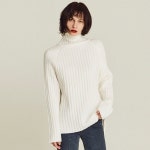 LIUNICK 리우닉 [LIUNICK] SOFT RIBBED TURTLENECK SWEATER (IVORY)