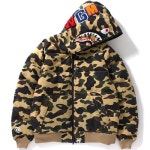 Artículo BAPE 1ST CAMO SHARK HOODIE DOWN JACKET (YELLOW) 황계 | GVG