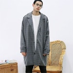 TENBLADE 텐블레이드 [TENBLADE] Project 36.5 Over fit Hide Glen Check Coat_wolfgray