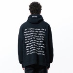 오버더원 Over The One 054 BACK MESSAGE BOXY HOODIE(BLACK)