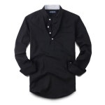 제이앤몰스 J&MOLLS oxford henley neck shirts_black