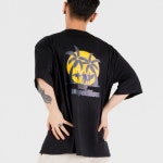 스텔라비 STELLABE 오버핏 팜트리 반팔티 black