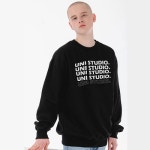 유니 UNI LETTERING SWEATSHIRT BLACK (M-015)