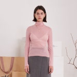 씨유넥스트먼스(See you next month) | 티엠오 바이 써틴먼스(TMO BY 13MONTH) SEE-THROUGH TURTLENECK T-SHIRT (PINK) | GVG 스토어. 전 세계직배송.