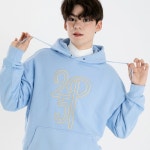 25PERCENTAGE 25P 볼륨 빅 로고 후드티_라이트 블루 | GVG K-POP, K-时装店 全球直接配送