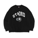 613SEOUL 하프 레터링 유니섹스 오버핏 그래픽 맨투맨 (블랙) | GVG STORE ストア K-POPファッション 韓国服通販 世界直配送。