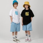 오실롯주니어(OCELOT JUNIOR) 주니어 오버핏 주니어 스퀘어로고 하프세트 (반팔티/반바지) | GVG 스토어. 전 세계직배송.