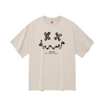 SPITXIT 블루 스마일 티셔츠 베이지 | GVG STORE K-POP, K-TIENDA DE MODA. Entrega directa mundial.