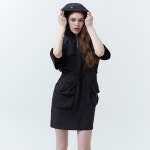 비갠디(BGEND) 더블 매터리얼 후드 미니 원피스 | GVG 스토어. 전 세계직배송.