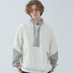 비갠디(BGEND) 믹스드 매터리얼 후리스 아노락_아이보리 | GVG 스토어. 전 세계직배송.