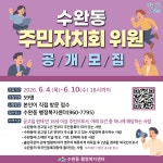 우리동 소식 | 동행정복지센터 수완동 주민자치회 위원 모집 안내