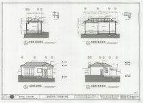 국가유산이미지 | 도면_등록문화재 _서울 명륜동 장면 가옥_기록화사업 도면집 사랑채 종단면도,횡단면도,정면도,좌측면도 도면_등록문화재 _서울... 