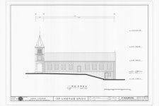 문화재이미지 | 도면_등록문화재 _나주 노안성당_복원 우측면도 도면_등록문화재 _나주 노안성당_복원 우측면도