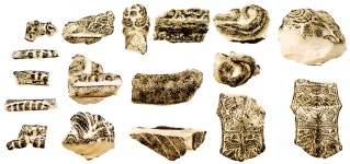 국가유산이미지 | 광양 옥룡사지-선각국사 부도전지 출토 부도편 문양 탁본 광양 옥룡사지-선각국사 부도전지 출토 부도편 문양 탁본