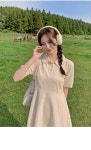 [라인예쁜💗][MADE] 제니아 플레어 스트랩 카라미니원피스[44~99]-♥핫핑♥ [2기장][롱버전출시✨][MADE] 제니아 플레어 스트랩 카라원피스[44... 