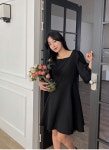 [MADE][LOVB] L-1356 스퀘어 하트넥 퍼프 플레어원피스(44~99)-♥핫핑♥ [MADE][LOVB] L-1356 스퀘어 하트넥 퍼프 플레어원피스(44~99)