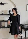 [MADE][LOVB] L-1356 스퀘어 하트넥 퍼프 플레어원피스(44~99)-♥핫핑♥ [MADE][LOVB] L-1356 스퀘어 하트넥 퍼프 플레어원피스(44~99)