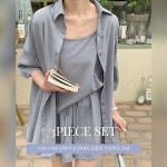 (44~110) (여름-신상-베스트-롱버전출시-라운지룩-꾸안꾸-호텔룩-조식룩-쓰리피스-버뮤다팬츠-나시세트-바지세트-셔츠세트-장마룩-장마템)