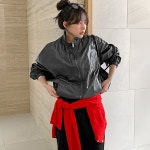 [글로시광택✨/핏조절OK] 프리슈 루즈핏 코팅 블루종 집업점퍼 (44~100)-♥핫핑♥ [글로시광택✨/핏조절OK] 프리슈 루즈핏 코팅 블루종 집업점퍼... 