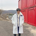 투빅 양털 롱 코트 코트 훈스 투빅 양털 롱 코트