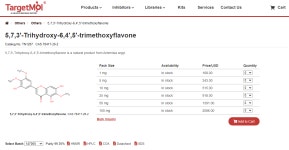 5,7,3-Trihydroxy-6,4,5-trimethoxyflavone CAS 78417-26-2 | 연구용제품 > Bio마켓 | BRIC