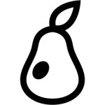 Black pear 2 icon - Free black fruit icons