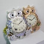 세계 3대 광천수로 만든 아임톡 런칭 [하이아트]무소음 부자 도금부엉이 벽시계 HSA-561