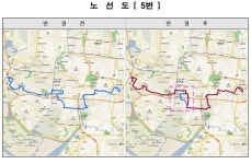 홈>교통행정>버스>시내버스 노선정보>개편노선정보(2020.12.31.) > (간선 5) 시내버스 변경노선 안내 | 교통·도로
