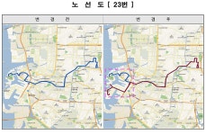 홈>교통행정>버스>시내버스 노선정보>개편노선정보(2020.12.31.) > (간선 23) 시내버스 변경노선 안내 | 교통·도로