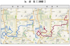 홈>교통행정>버스>시내버스 노선정보>개편노선정보(2020.12.31.) > (간선 28) 시내버스 변경노선 안내 | 교통·도로