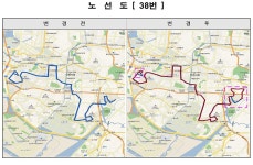 홈>교통행정>버스>시내버스 노선정보>개편노선정보(2020.12.31.) > (간선 38) 시내버스 변경노선 안내 | 교통·도로