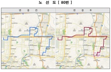 홈>교통행정>버스>시내버스 노선정보>개편노선정보(2020.12.31.) > (간선 80) 시내버스 변경노선 안내 | 교통·도로