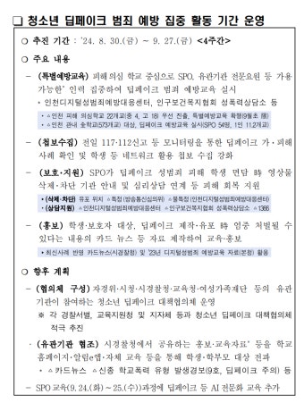 홈>주요시책>주요시책 > 청소년 딥페이크 범죄 예방 집중 활동 기간 운영 | 인천자치경찰위원회